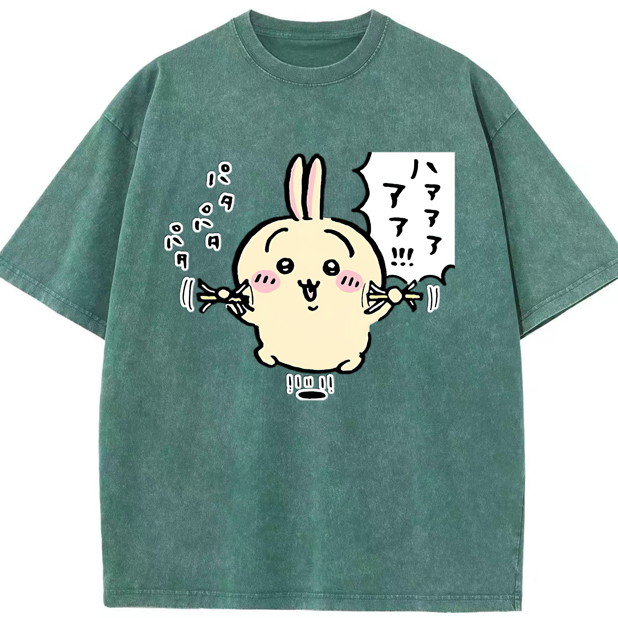 （画像用） ちいかわ うさぎ Chii-kawa usagi 綿100% ヴィンテージ風 半袖Tシャツ（フロントプリント）